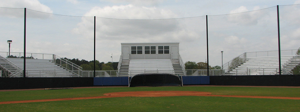 Elevated Stadium Bleachers - Angle Frame + Custom Press Box